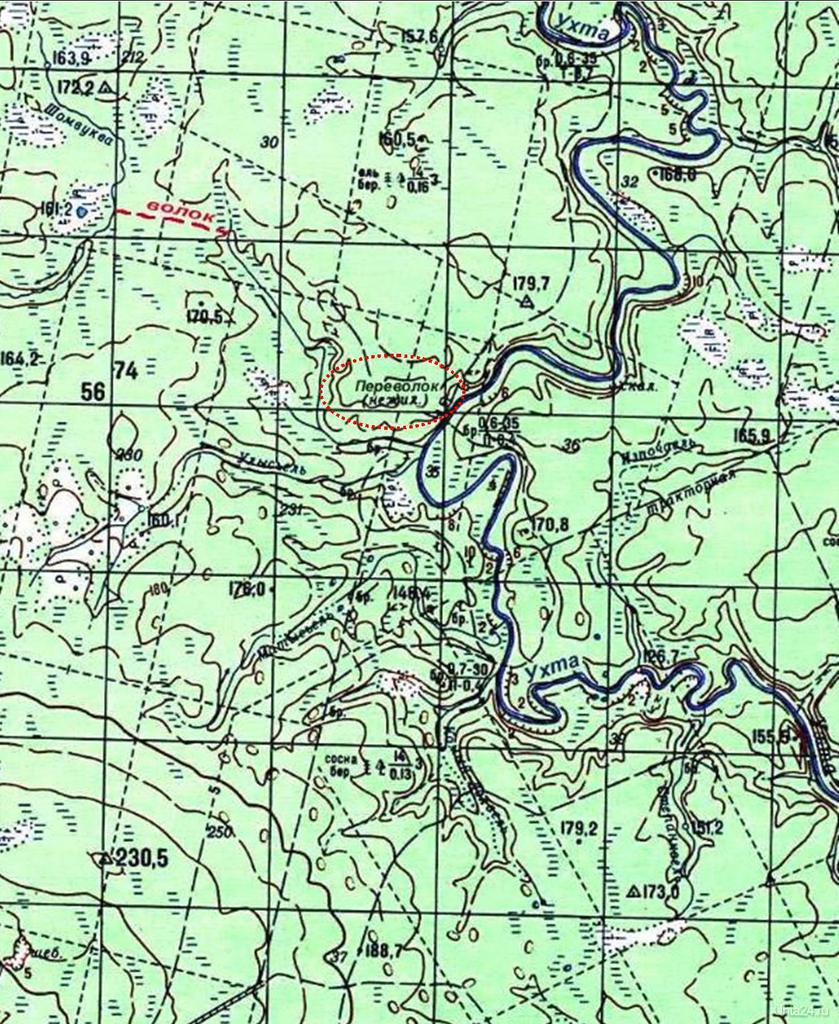 Топографическая карта княжпогостского района