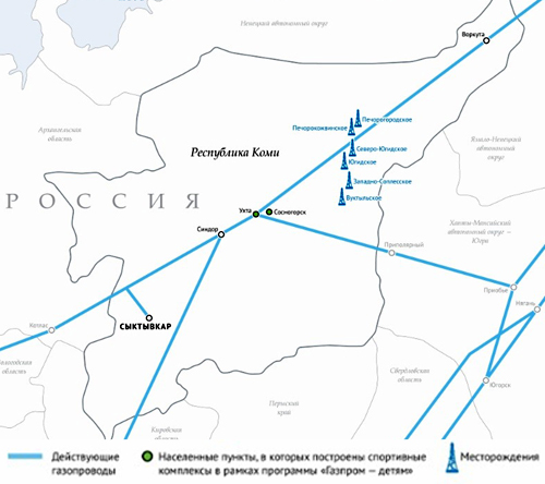 Карта газовых месторождений